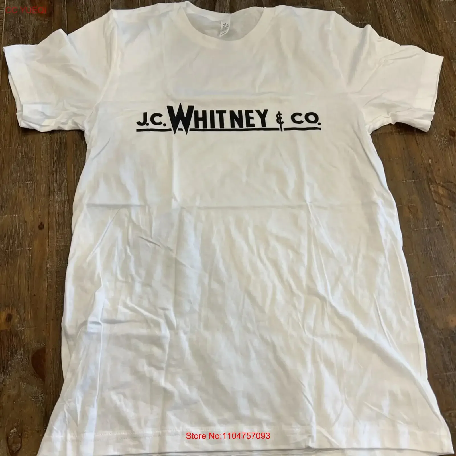 JC Whitney And Co UNISEX HERITAGE CLASSIC TEE White L vintage Washed Versatile streetwear Casual graphic homme Stretched Unisex