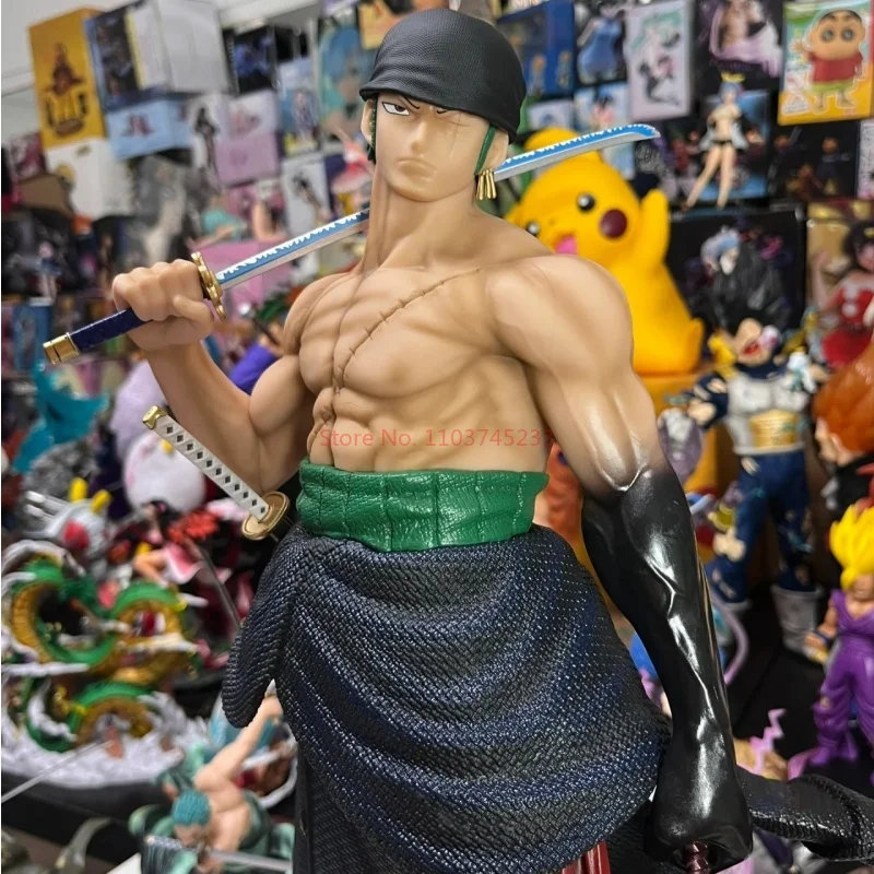 Gorąca sprzedaż One Piece 50cm Roronoa Zoro Anime Action Figures Model Toys Pvc Statue Roronoa Zoro Model Statuetka Lalki Prezent Urodzinowy