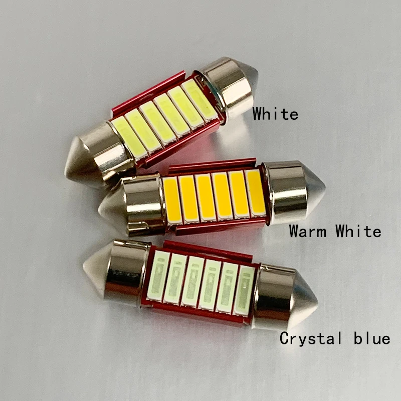 2X Festoon Led C5W 31 36 39 41mm Car Lights Canbus 7020SMD Dome Light 12V 4000K 6000K Warm White Crystal Blue License Plate Lamp