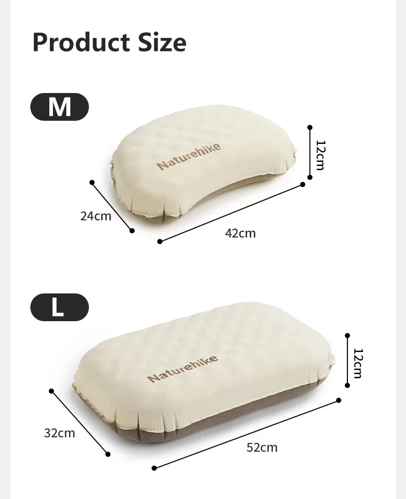 Naturehike 2-in-1 Camping aufblasbares Kissen, tragbar, wasserdicht, verstellbar, Lendenwirbelsäule, Nackenkissen, bequemes Outdoor-Reisekissen – Detail 15