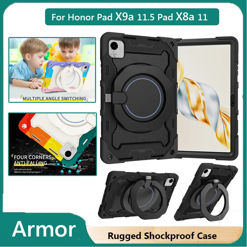 

Чехол для Huawei Honor Pad X9a 11,5 дюймов 2025 ELN2-W09 X9Pro X8A 11 дюймов X8 Pro/X9 11,5 2023 360 ° Вращающаяся подставка для планшета