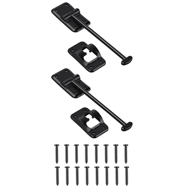 RV,Trailer Exterior Door Holder T-Style 6 Inch Catch Secure Hold-Open Design, Includes 16 Screws Fits Many Models