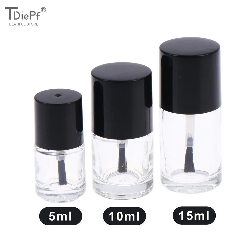 1/2pcs 5/10/15ml Empty Nail Polish Bottle With Brush Refill Bottle Glue Bottle Small Sample Nail Gel Polish Containers