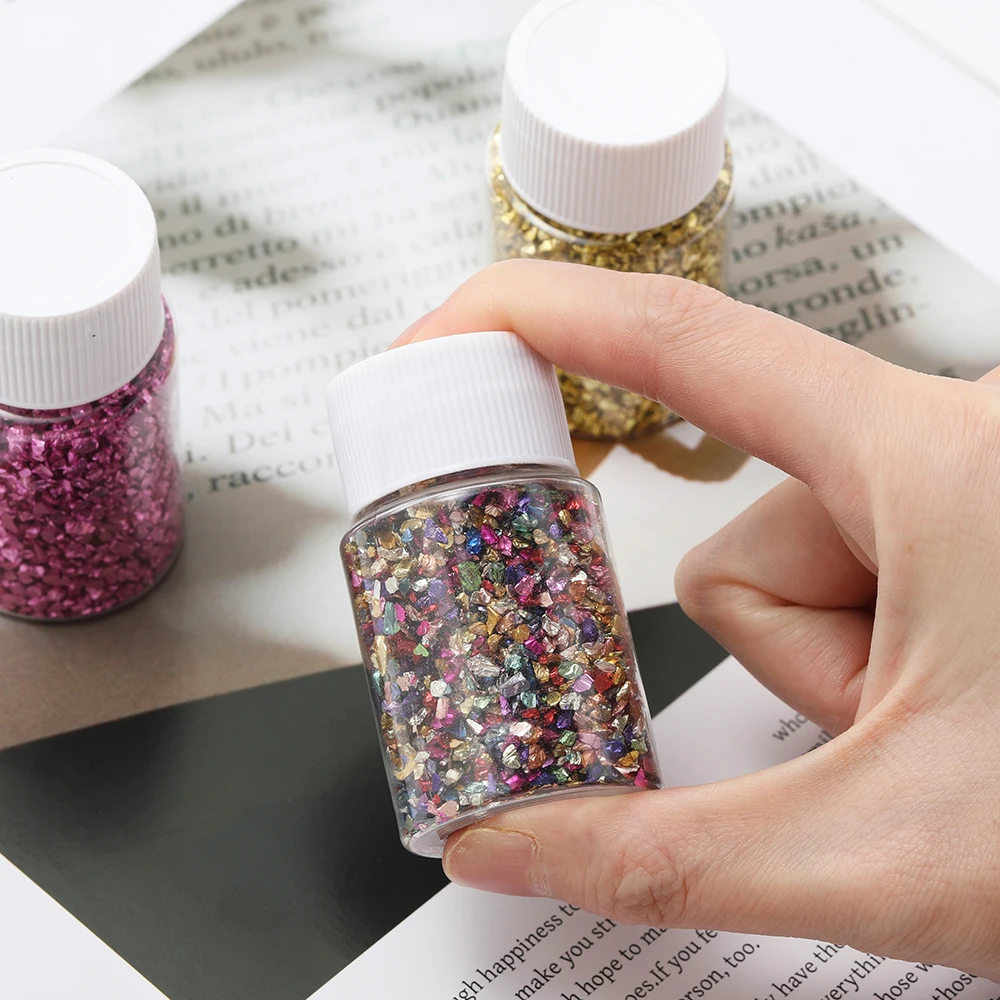 30g/Bottle Glass Crushed Stones Resin Fillings for DIY Epoxy Resin Mold Irregular Crystal Nail Art Decoration Jewelry Making