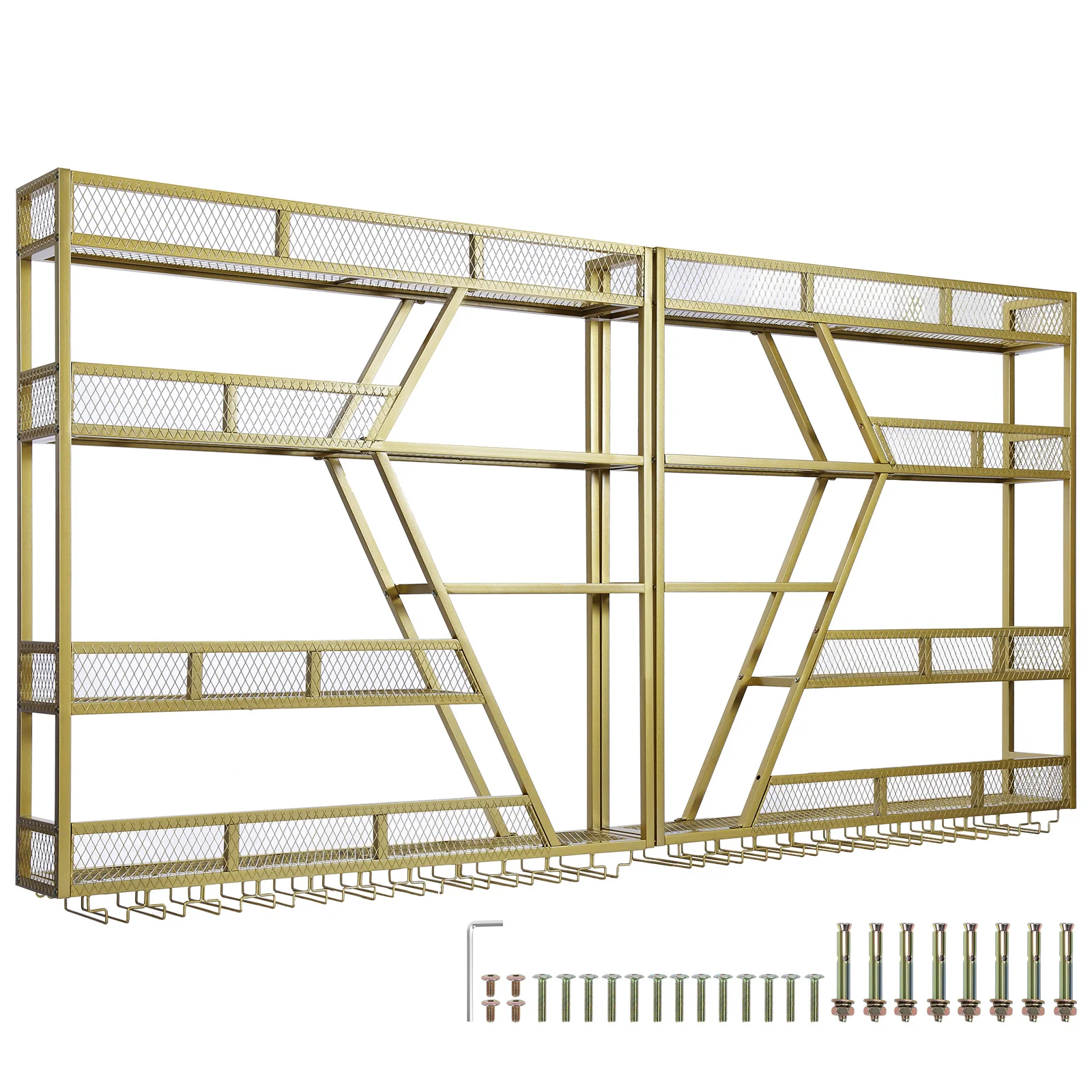 

Металлическая полка для хранения винных бутылок с держателем для бокалов, подвесная стойка для хранения вина для дома, столовой, кухни