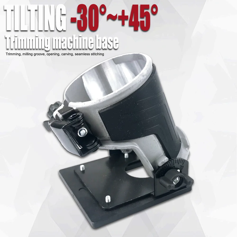 Woodworking Inclined Aluminum Alloy Trimming Machine Base Cover Adjustable For 65Mm Caliber Trimming Machine