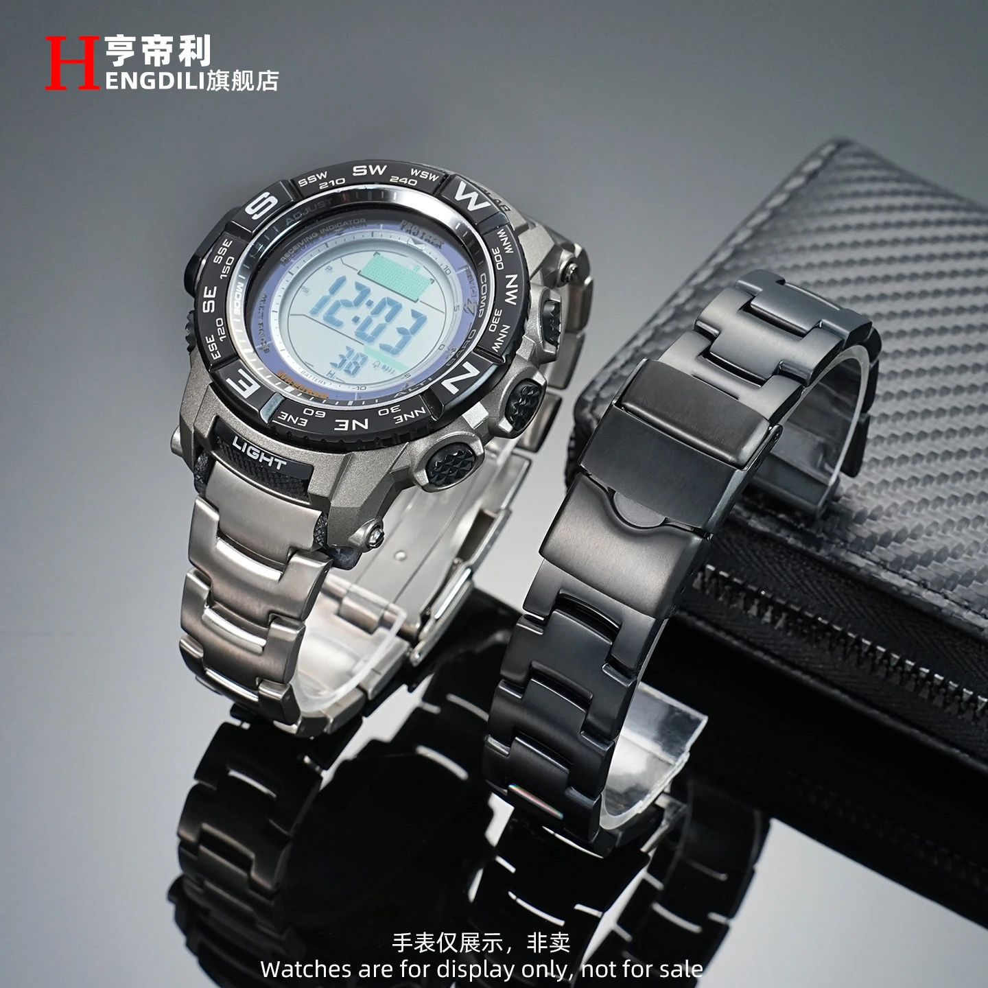 Correa de repuesto de titanio para hombre, compatible con reloj de montañismo Casio PRO TREK PRG-260 PRG-270 PRG-550 PRW-3500