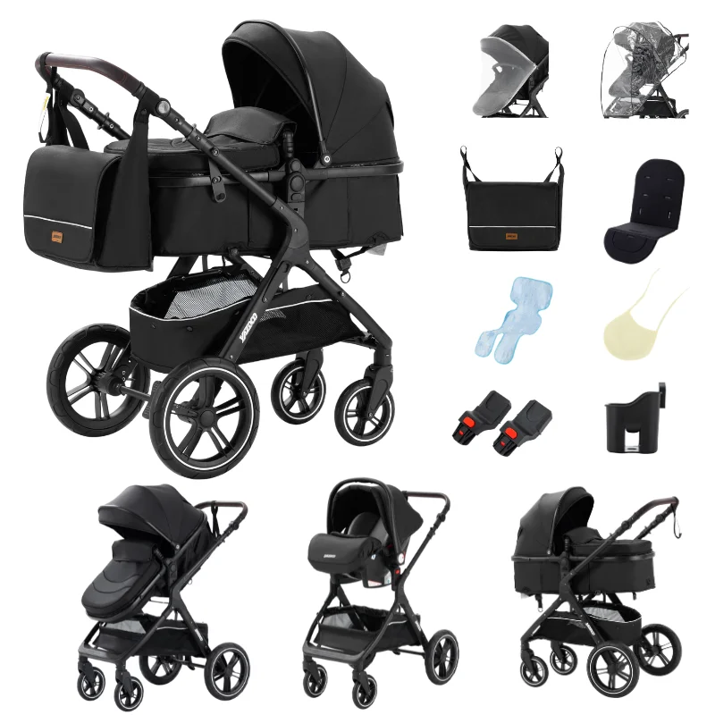 Multifunctionele kinderwagen 3-in-1, autostoel-kinderwagen combinaties, compacte baby reiswieg voor pasgeborenen, kinderwagens, baby buggy's
