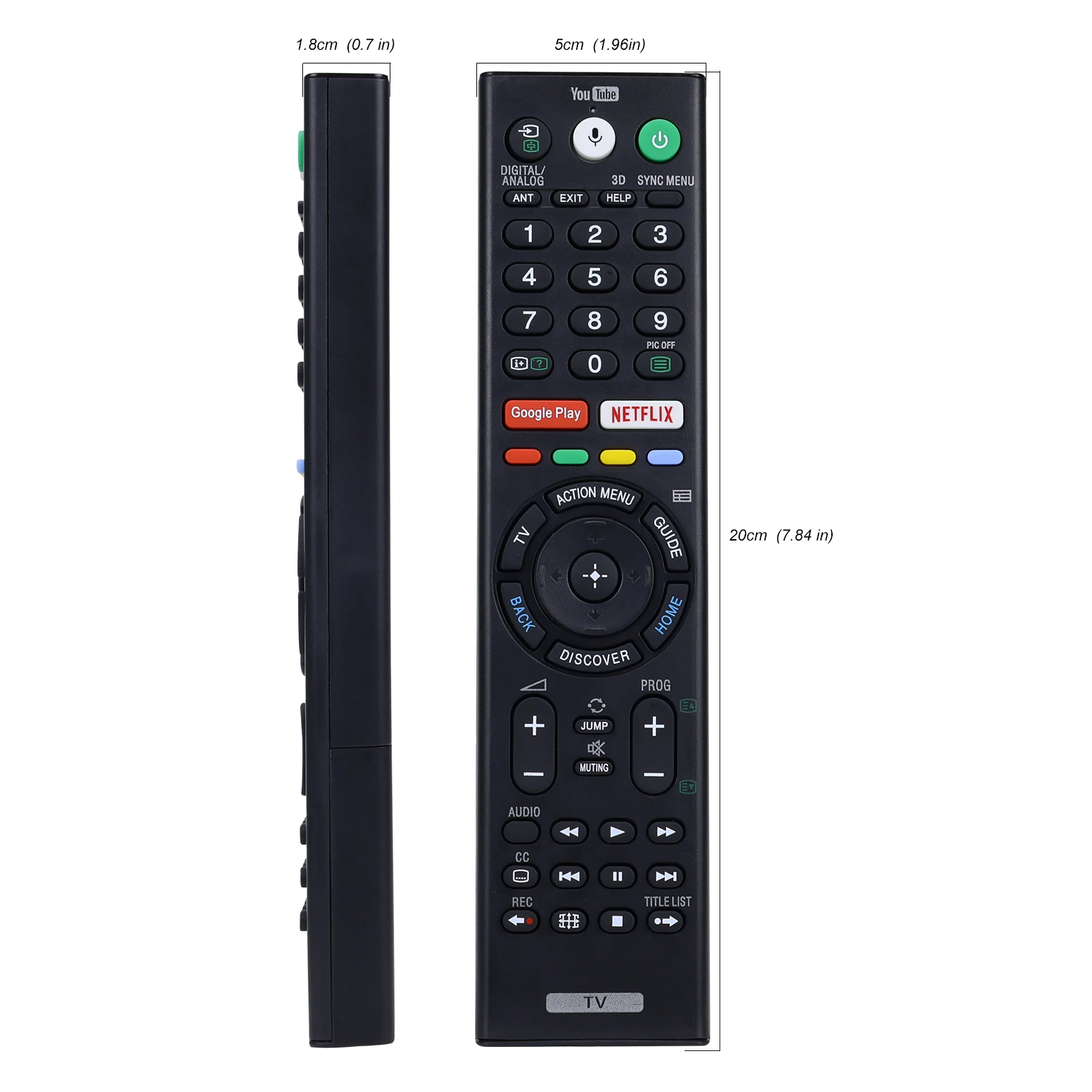 Voice Replacement Remote for Sony-TVs and Bravia-TVs，for All Sony 4K UHD LED LCD HD Smart TVs