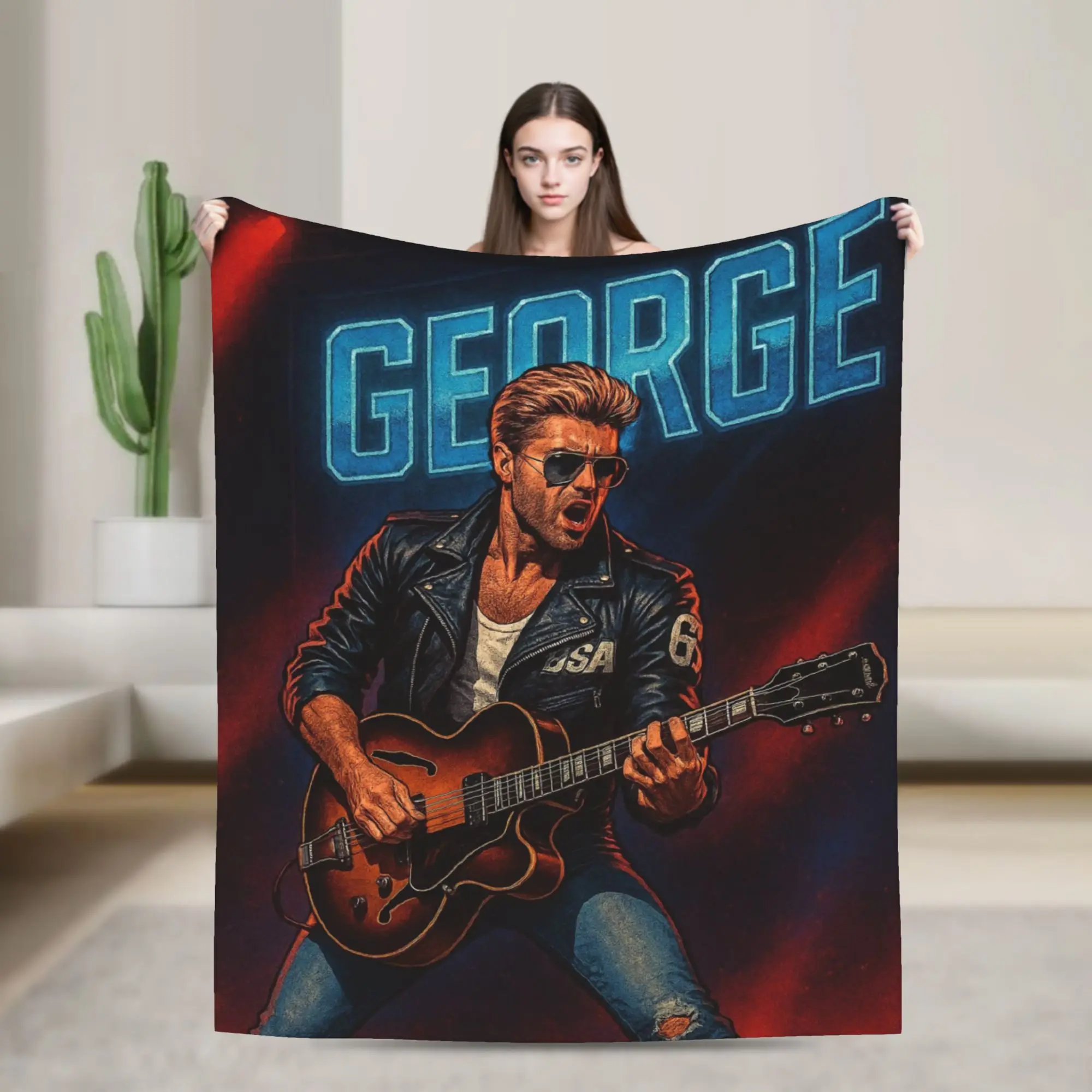 George Michae Plush Blanket Child  Flannel Bedding Throws For Couch Chair Warm Soft Customized Quality Bedspread Gift