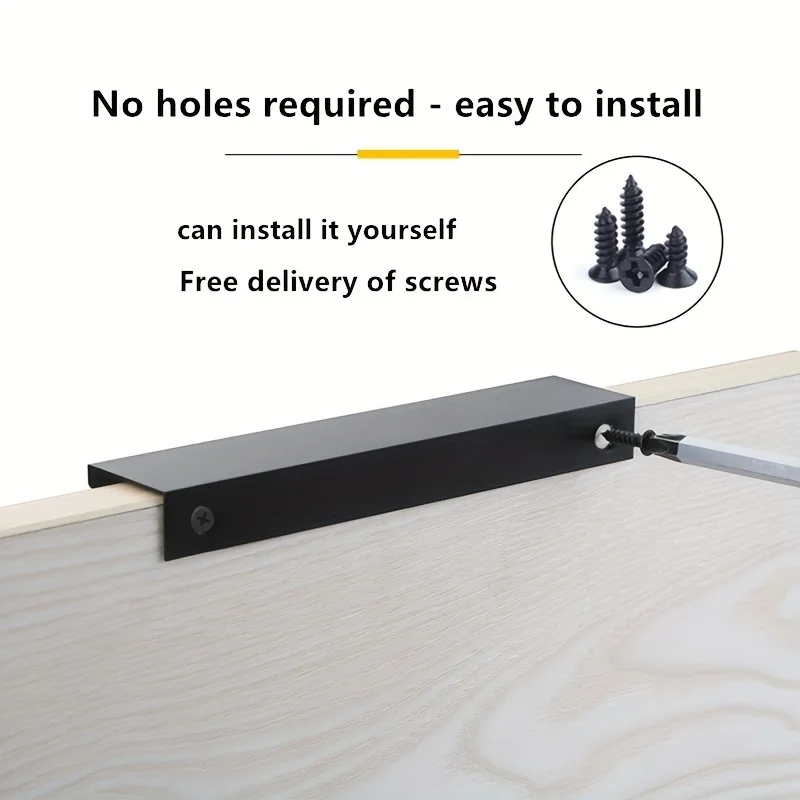 2pcs Aluminum Alloy Cabinet Handle Kitchen Drawer Wardrobe Handle Kit With Screw Anti Corrosion Modern Hardware Accessories