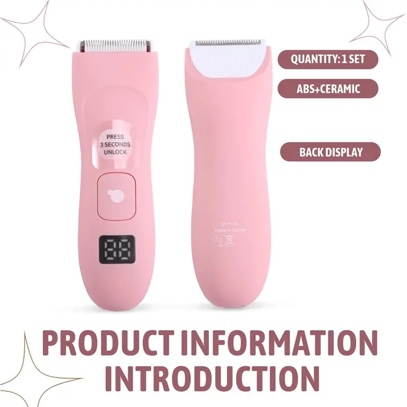 AT28-Hair Trimmer Electric Digital Hair Clipper Groin And Intimate Hair Shaver Pubic Shaving Device