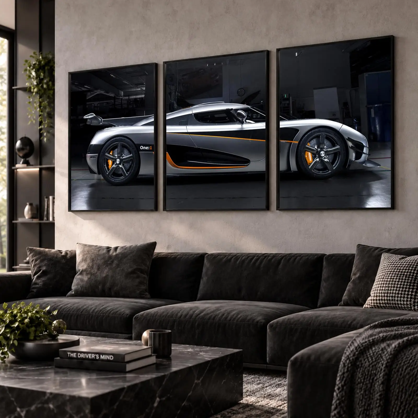 Two Tone Exotic Supercar Painting Calligraphy Wall Art Canvas Poster Collection Prints for Bedroom Living Room Home Decoration