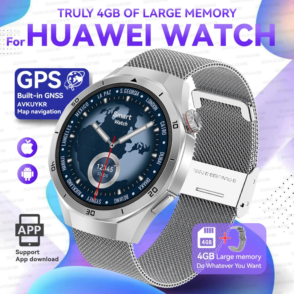 2025New For HUAWEI Upgraded Ultra Big 4GB Memory Smart Watch Men GPS Map MP3/MP4 Player Bluetooth Call Sports Fashion Smartwatch
