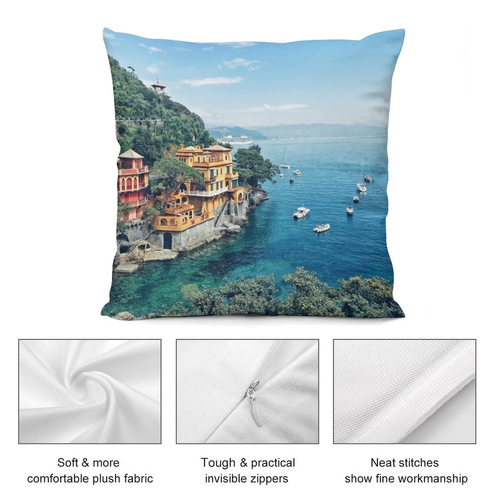 Portofino, Italy Throw Pillow Custom Cushion Photo Decorative Cushion Cover Cusions Cover Throw Pillow pillow