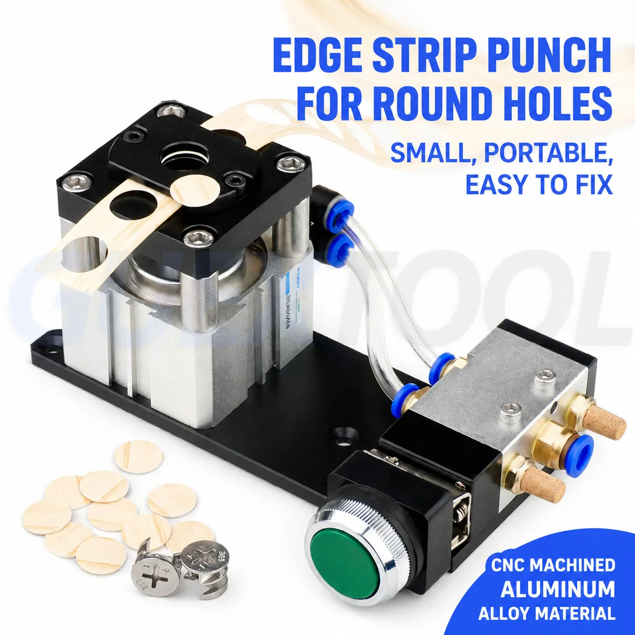 8/15mm 2 In 1 Edge Banding Punching Hole Machine Pneumatic Edge Bander Hole Guide Woodworking Edge Banding Leather Hole Punch