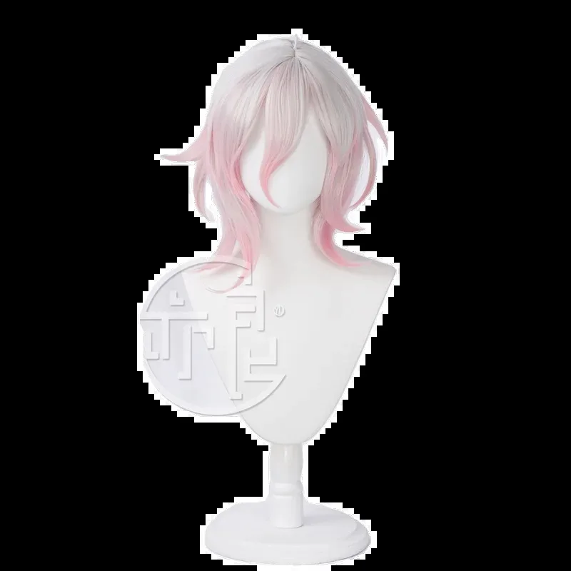 Nene 2025 لعبة LOL المقيود الجوع براير تأثيري 40 سنتيمتر النساء متوسطة طويلة مستقيم الأبيض مختلط الوردي شعر مستعار مقاومة للحرارة