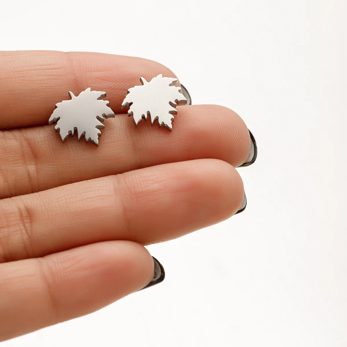 1 Pair Stainless Steel Maple Leaves Earrings  For Women Brincos Personality Party Earring Minimalist Jewelry Gif