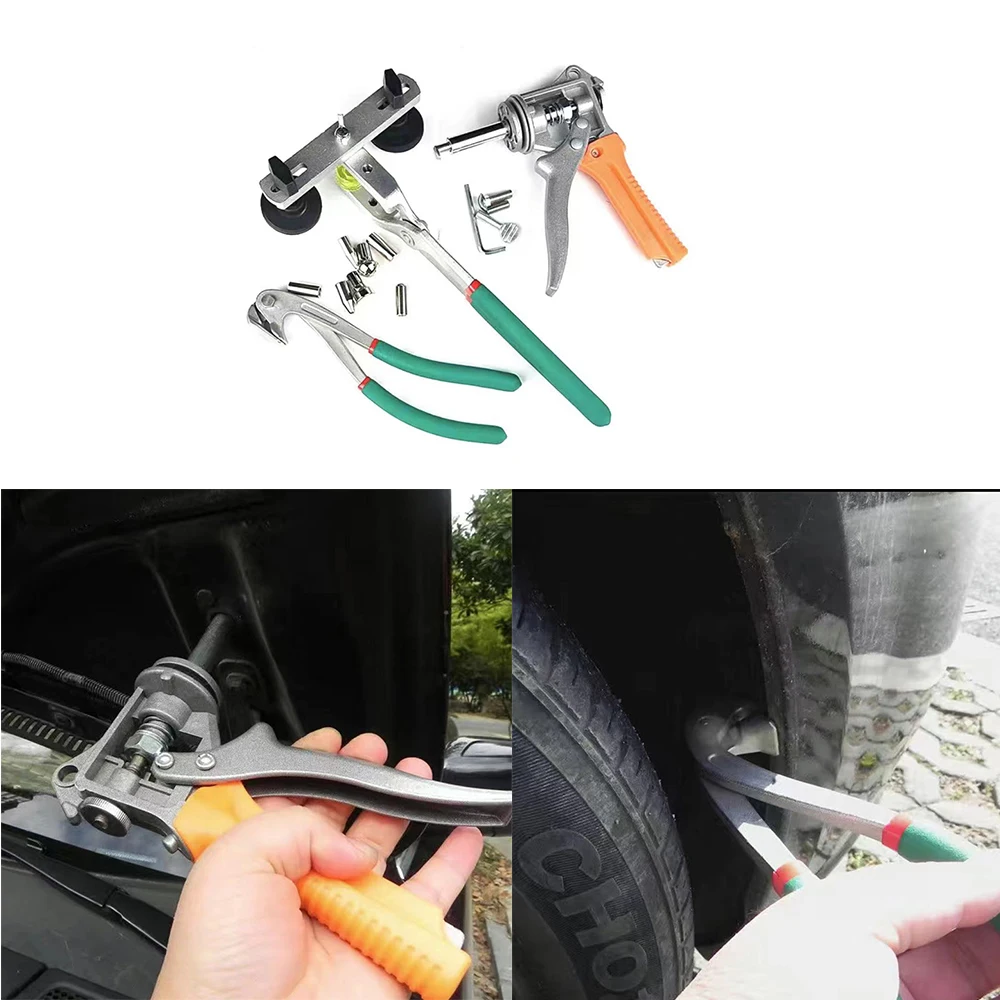 Car Dent Puller Plier Polisher Sheet Metal Tool Board Edge Repair Flat Hole Clamps Snow Hail Pit Trim Kit Automotive Accessories