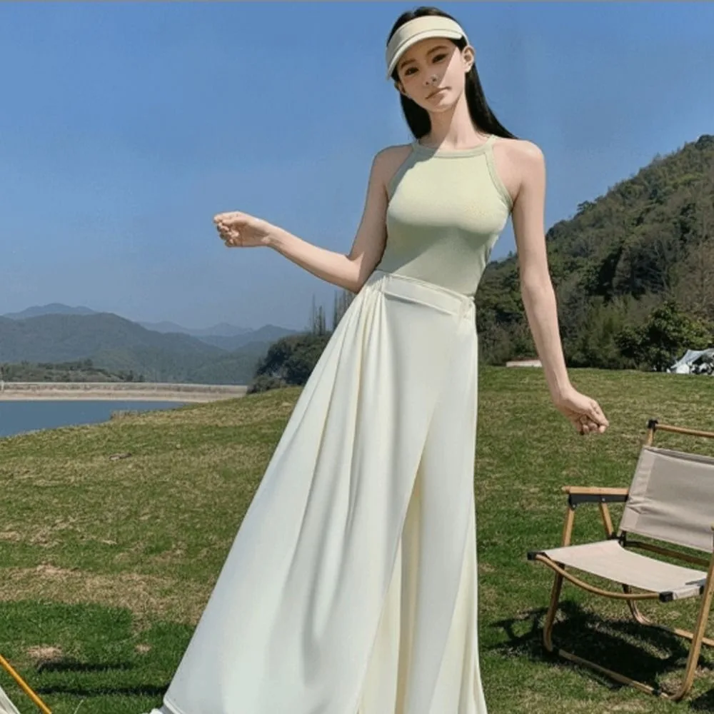 New Polyester Sun Protection Wrap Skirt Lightweight Sun Protection Cooling Skirt Cooling Adjustable Outdoor Cover Up Skirt
