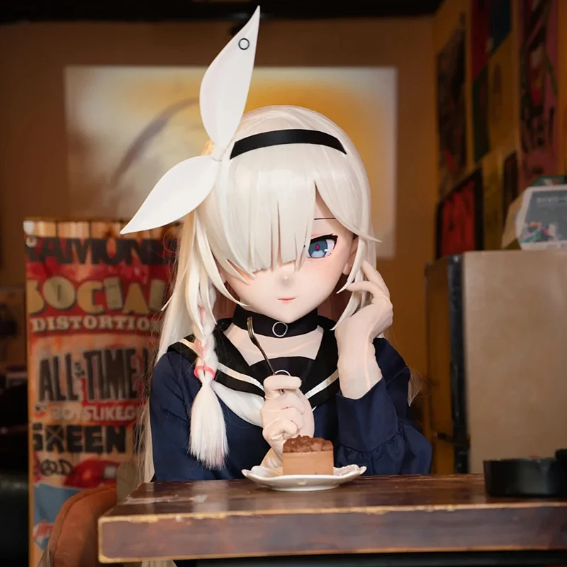 

Customize Full Headband Lock Resin Cosplay Crossdress Doll BJD Masks Japanese Animego Character Cosplay Unisex Kigurumi Masks
