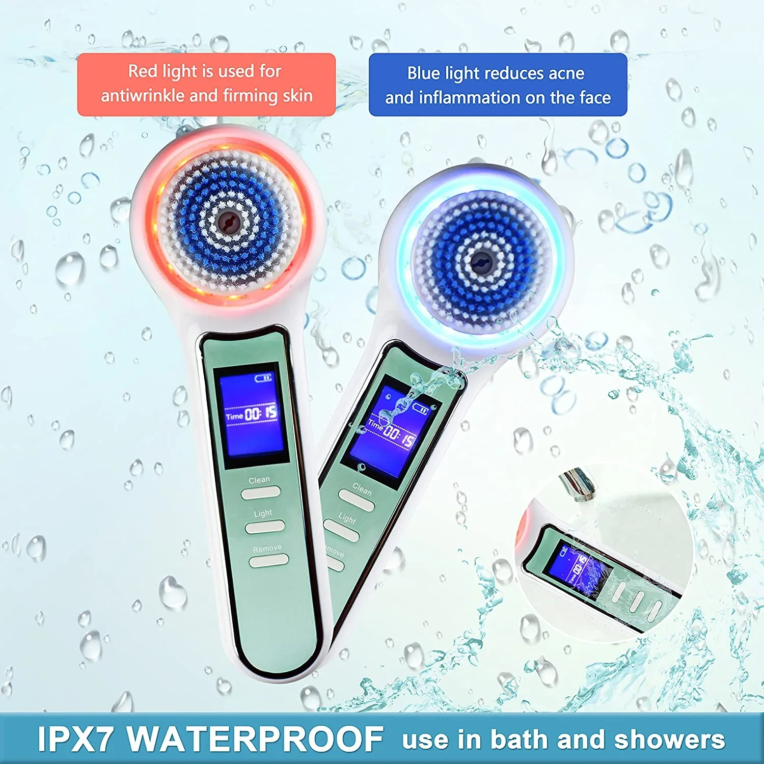 LCD Screen and Deep Pore Cleansing Rechargeable Facial Cleansing Brush Blackhead Remover Vacuum