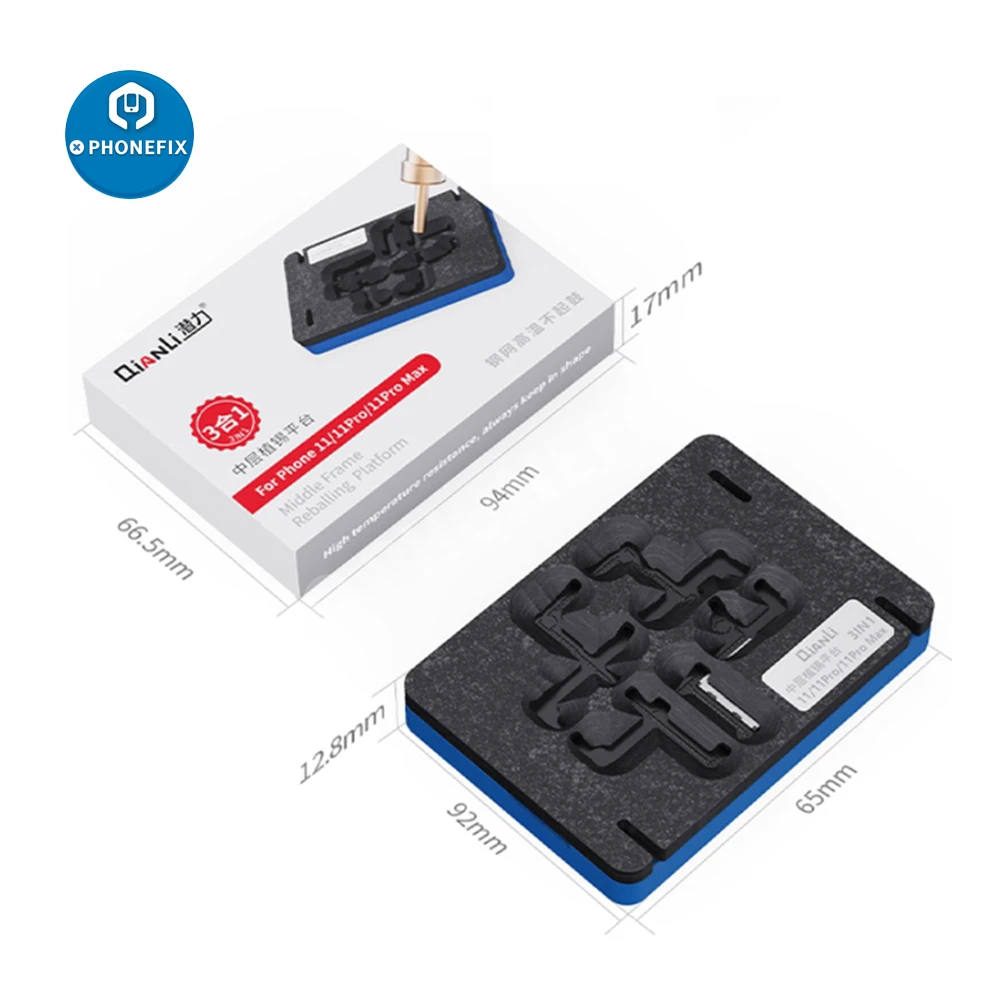 RELIFE RL-601T 18in1 Motherboard Middle Layer Board Plant Tin Platform 3D BGA Reballing Stencil for iPhone X -14 Pro Max Repair