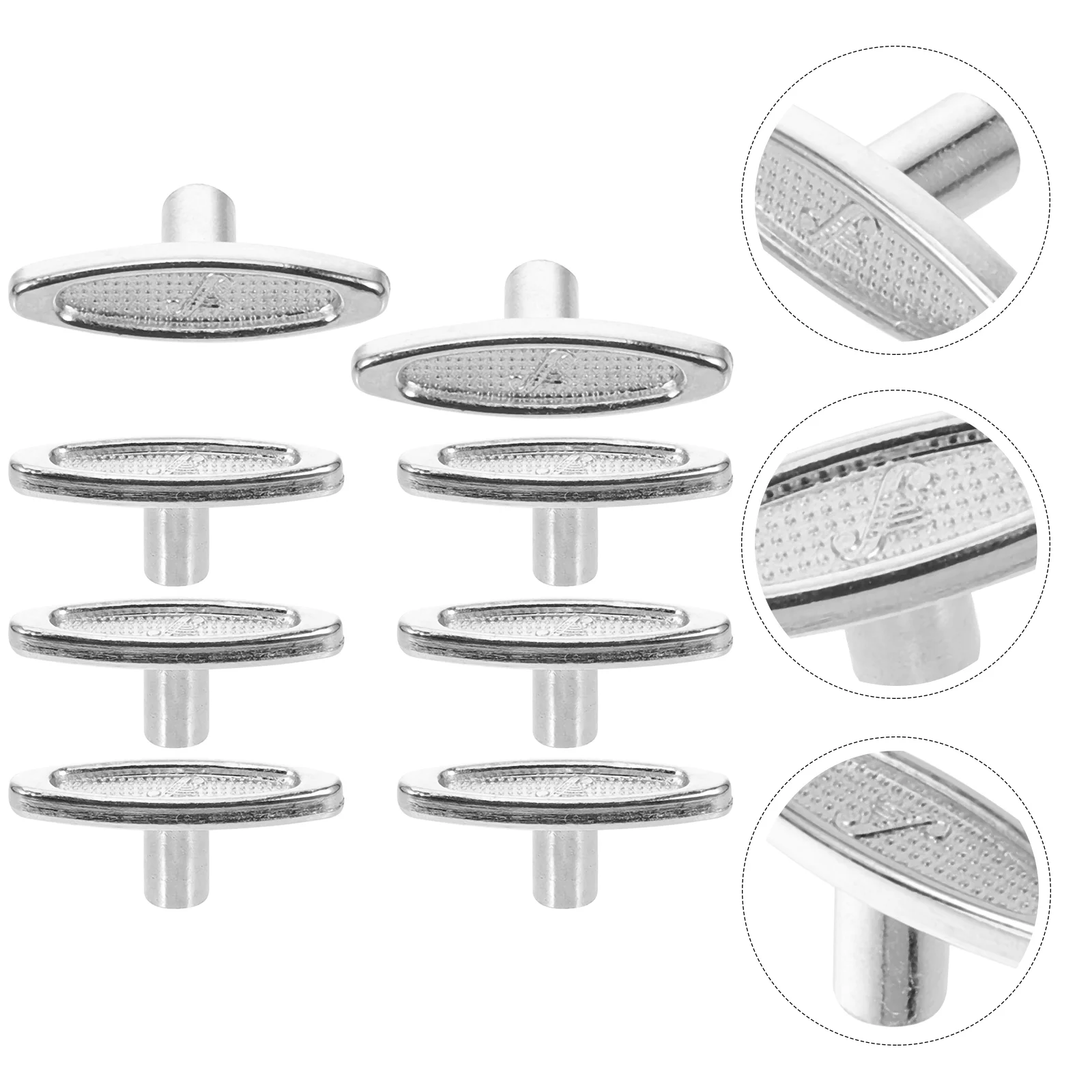 

8 Pcs Tuner Music Box Knob Keys Musical Mechanism Accessories Labels Silver Winder Bar Drawer Knobs