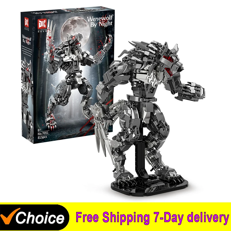 

813PCS Creative Werewolf By Night Building Blocks Wolfman MOC Construction Bricks Toys Desk Figures Gift For Children Kids Gifts
