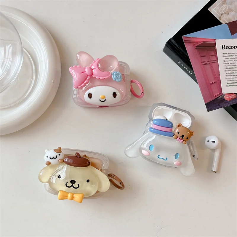 MINISO Sanrio 3D Cinnamoroll Melody AirPods Pro Protective Case Apple 1/2/3 Generation Wireless Bluetooth Headphone Case Soft