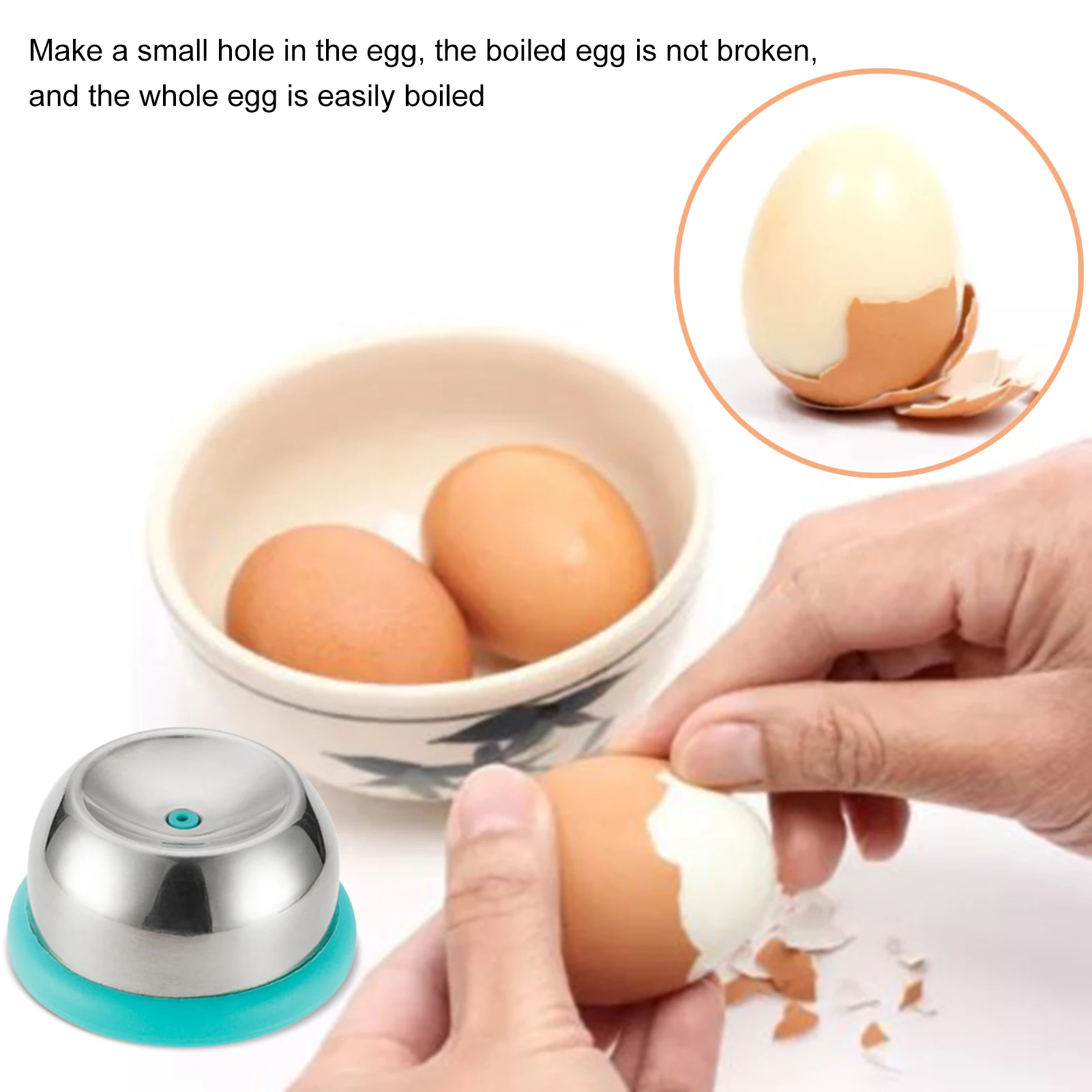 Egg Piercer For Boiled Eggs Stainless Steel Needle Eggs Hole Puncher For Easy Peeling Bakery Kitchen Egg Separator Piercing Tool