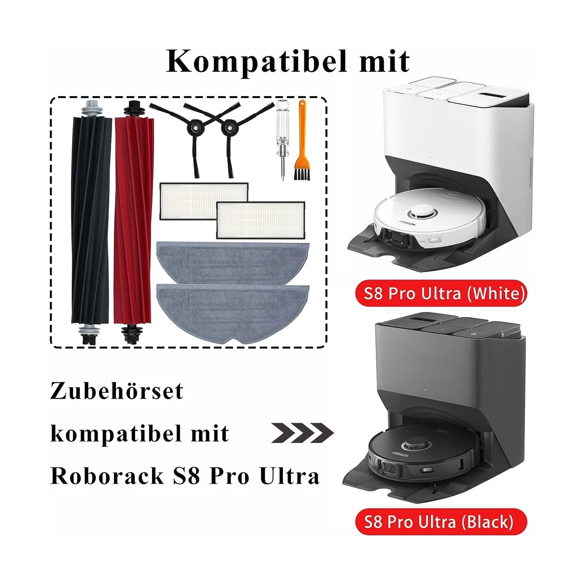 Accessori per aspirapolvere robot S8 Pro Ultra, spazzola principale con sistema a doppia spazzola di aggiornamento, salviette-HIM