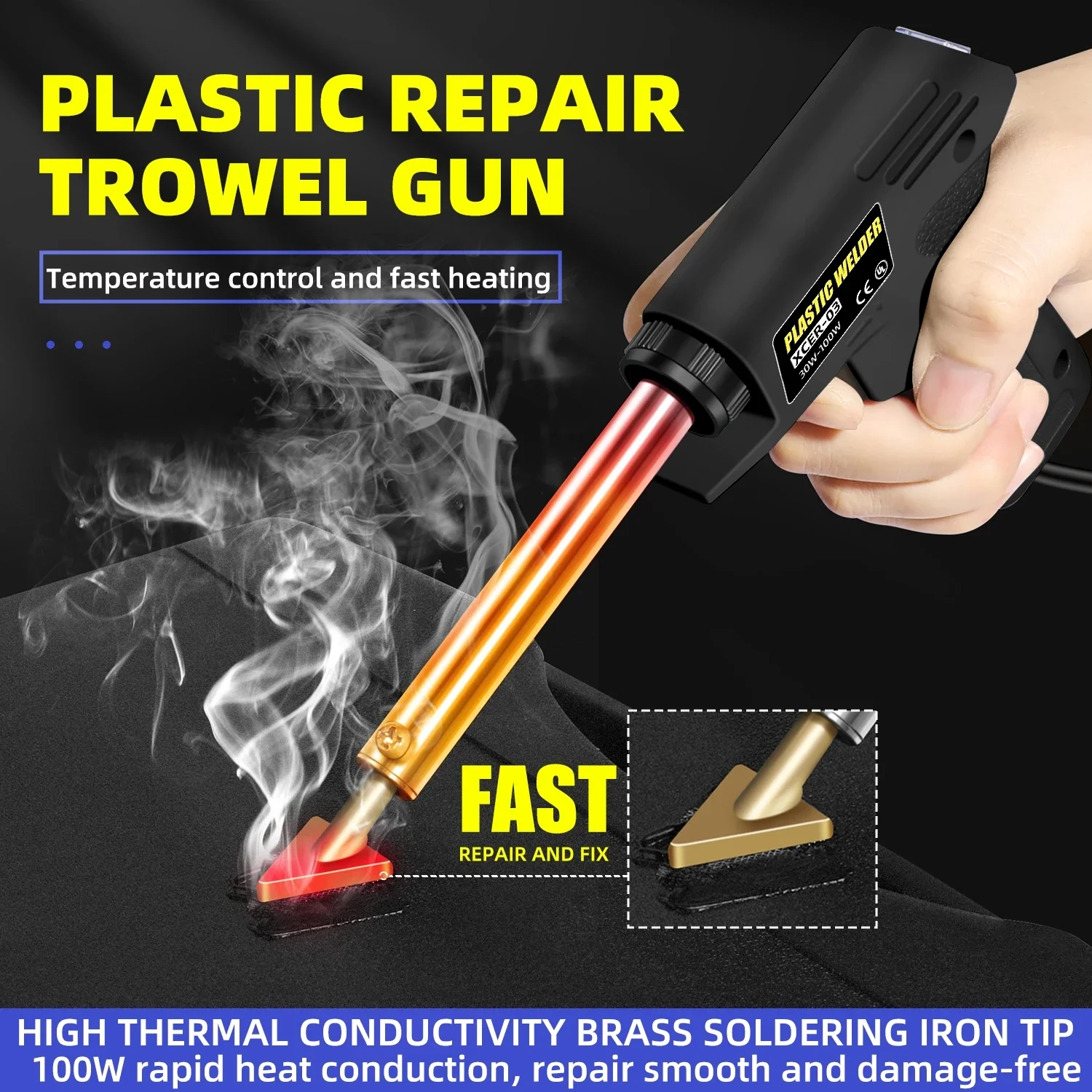 Upgraded 2-in-1 Plastic Welder Kit with Welding Head & Screeding Tool for Car Bumper Surface Repair Thermal Welding Set
