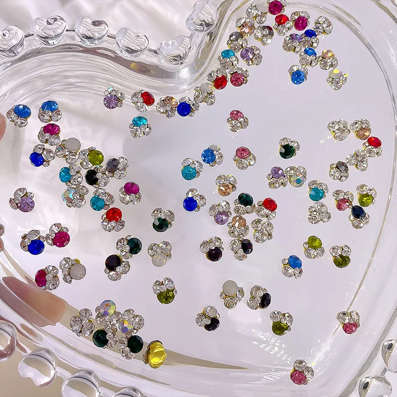 10 قطعة ثلاثية الأبعاد مكدسة كريستال الماس مسمار الراين كومة السحر اكسسوارات ل مانيكير بريق رسومات أظافر لوازم الديكور