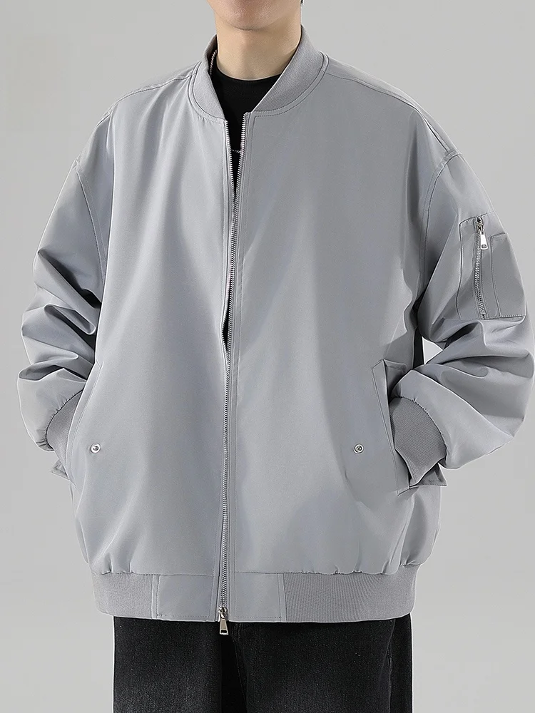 

Vintage Baseball Jaet Men's Loose Pilot Jaet Autumn Faionable Youth Polyester Fiber Zipper Decorated Regular Length