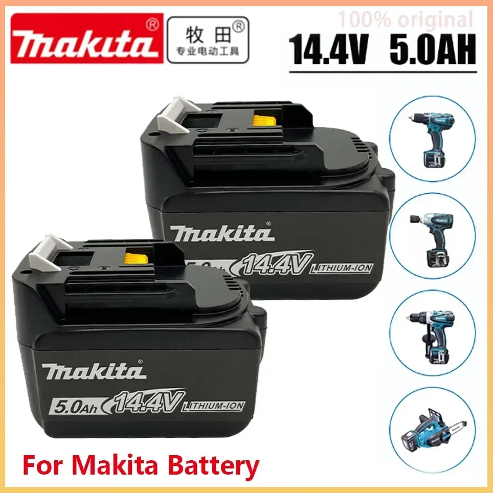 

Original Makita 5000mAh 14.4V Rechargeable Li-ion Battery For Makita 14V Power Tools 5.0Ah Batteries BL1460 BL1430 1415 194066-1