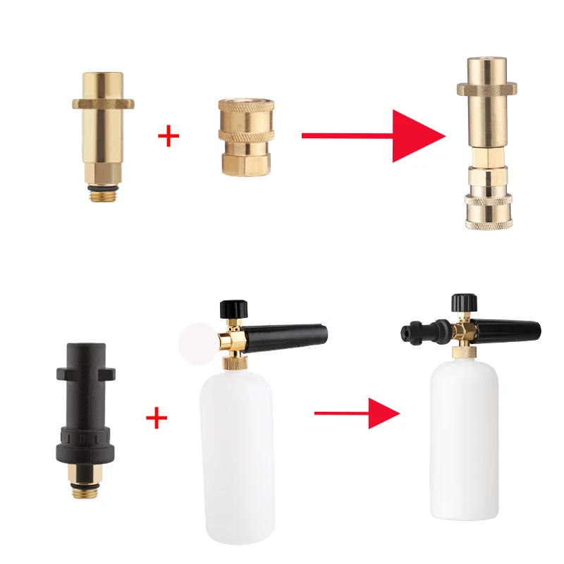 Adapter For Snow Foam Lance 1/4 Quick Connection High Pressure Wash Machine Karcher Lavor Bosch Nilfisk Huter Kranzle