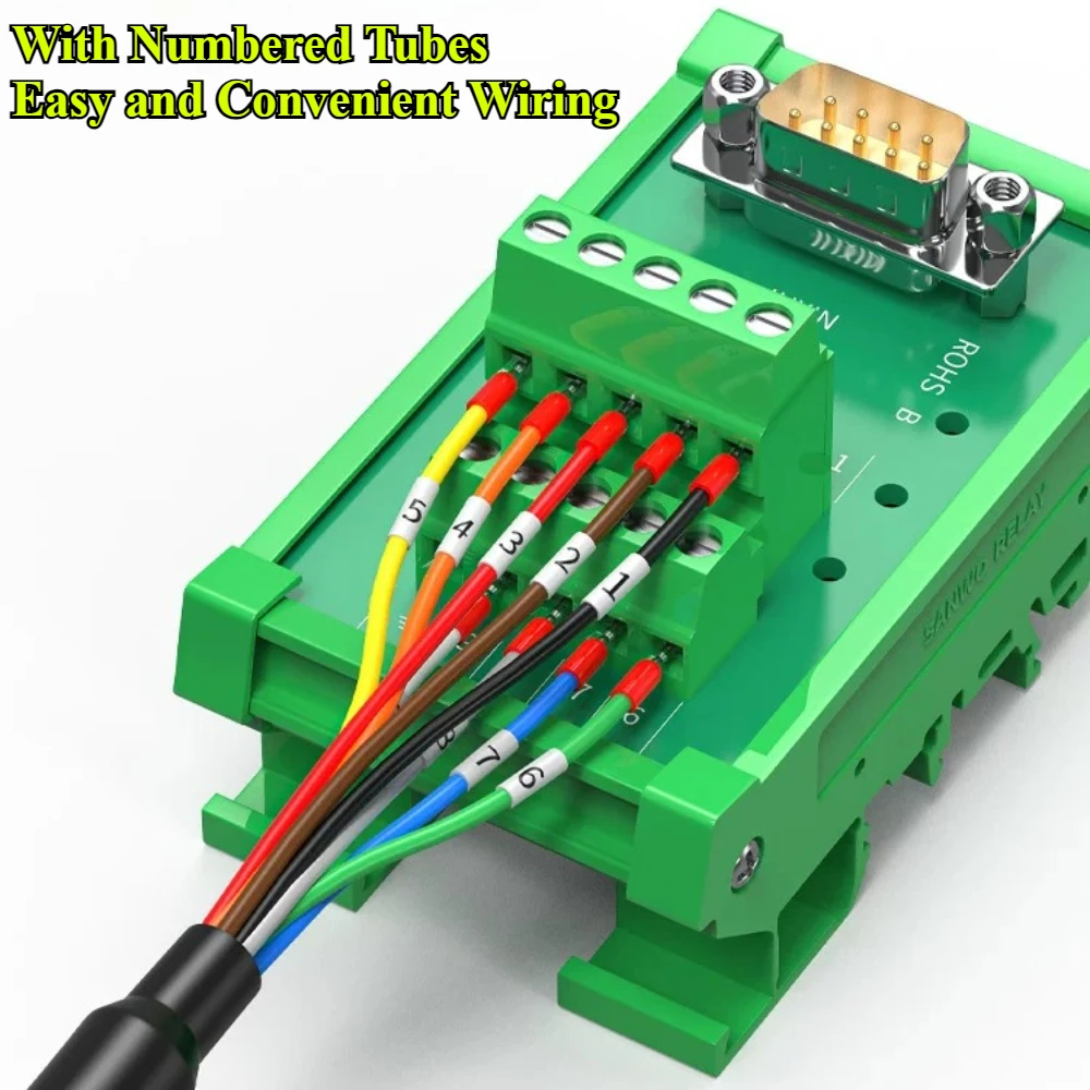 DB9 DB15 DB25 DB37 HDB15 HDB26 Single Head Serial Port Wire Copper Gold Plated 9/15/25/37Pin Terminal Connector with Number Tube
