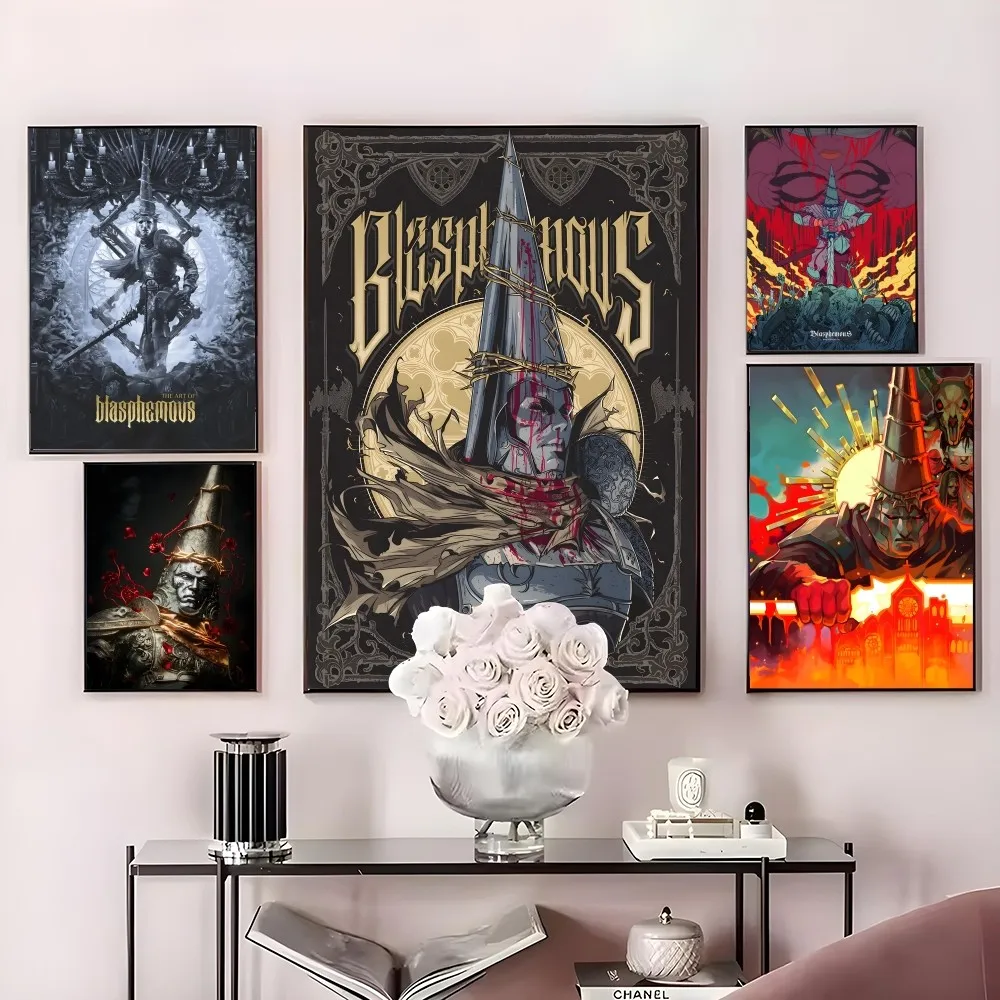 

Blasphemous Game Poster HD art sticky wall waterproof home living room bedroom bar aesthetic decoration