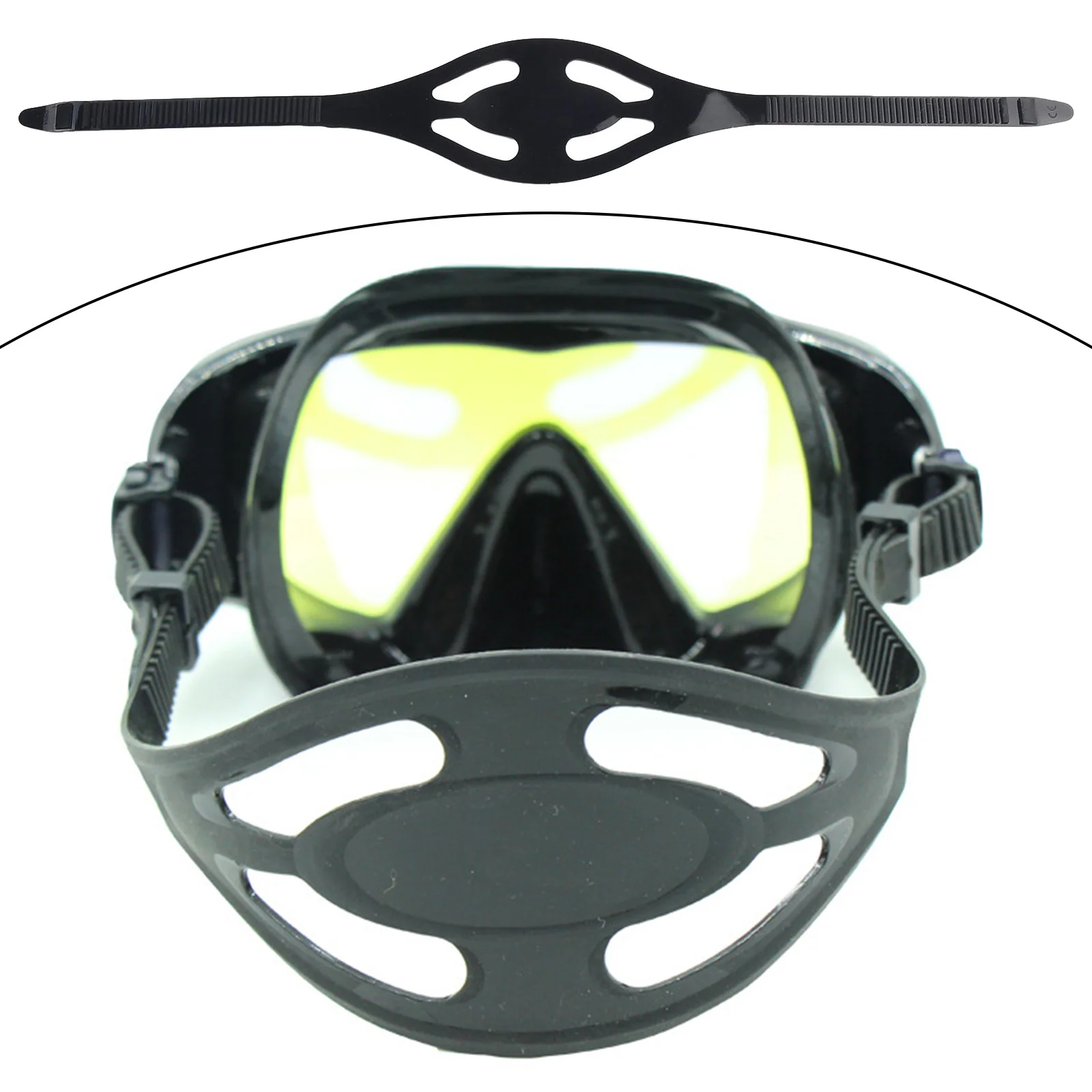 Silicone scuba diving face guard strap, adjustable design for a secure fit, suitable for most diving and snorkeling adventures