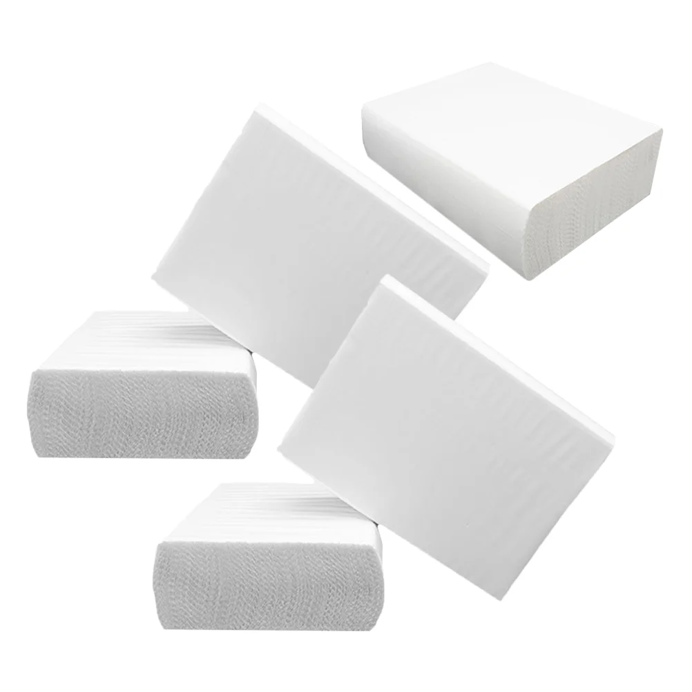 

5 Bags Paper Towel Bulk Water-absorbent Napkins Towels White Washcloths Tissue Multi-function