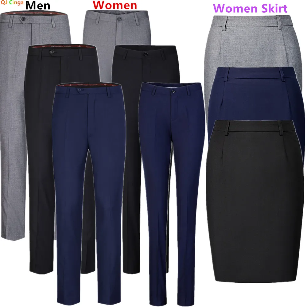 

New Autumn Women's Plain-colored Slacks, Non-iron Men's Business/office Formal Trousers, Available in Black, Blue, Gray.