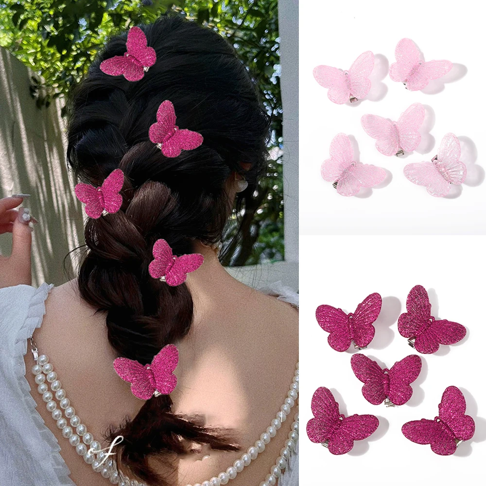 2/5/6pcs/set Hair Clips Girls Cute Butterfly Hairpin Side Clips Cute Bangs Clip Hair Accessories Korean Fashion Hair Clips