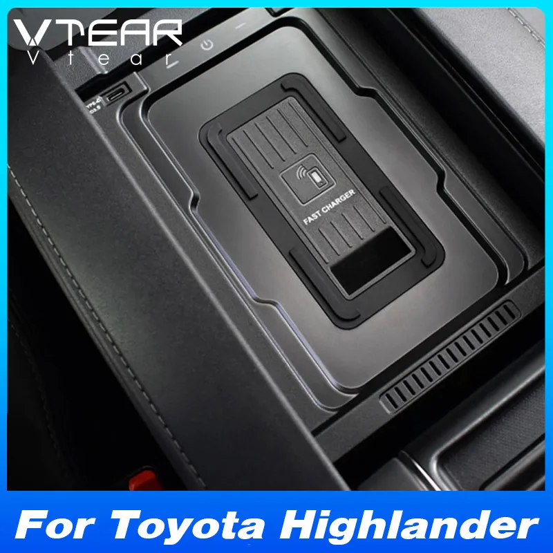 

For Toyota Kluger Highlander 2023 2022 Car Wireless Charger Fast Phone Charging Plate Adapter Interior Product Accessories