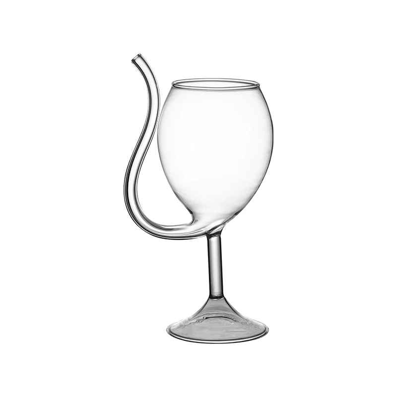 1 Piece Creative Cocktail Glass with Build-in Straw Vampire Design Glass Cup for Martini Liquor Red Wine Juice Milk Bar Tool