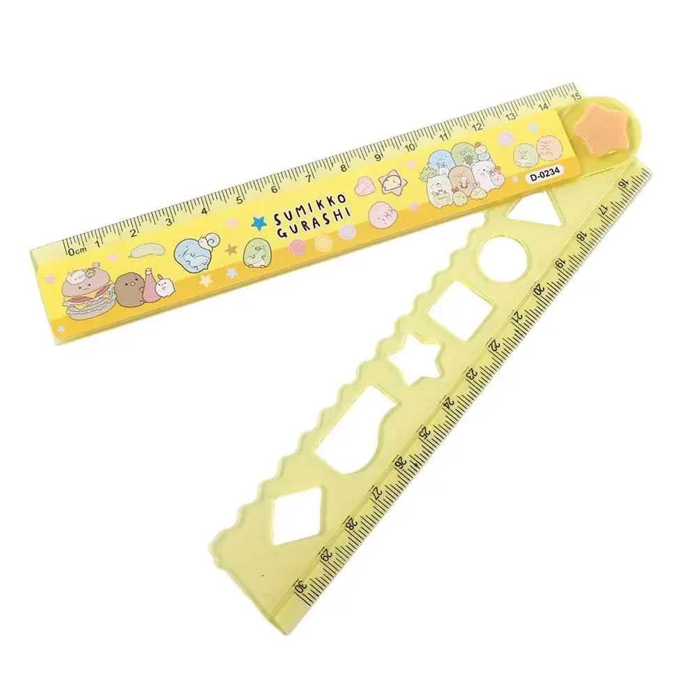 Material escolar multifuncional estudantes diy 30cm régua dobrável fofa ferramentas de desenho régua réguas de desenho