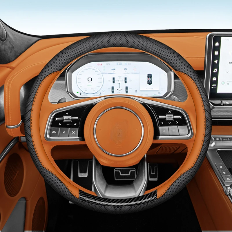 

Противоскользящий защитный чехол на руль, подходит для Tank 400 700, бесплатный трехцветный кожаный чехол на руль, сшитый вручную