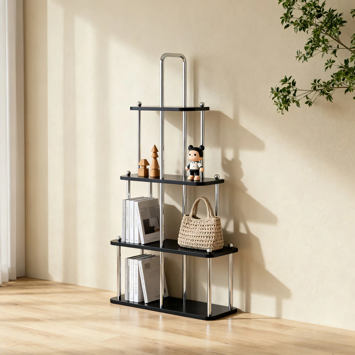 

Nordic Shelf Multi-layer Sofa Side Storage Rack Office Shelf Floor to Wall Partition Bookshelf Display Rack