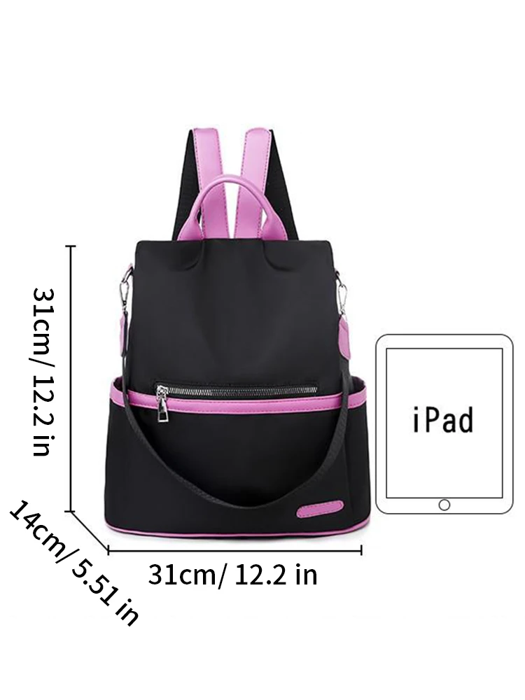 Oxford Fabric Backpack Large Capacity Multi-Layer Storage Solid Color and Fashion Backpacks for Women