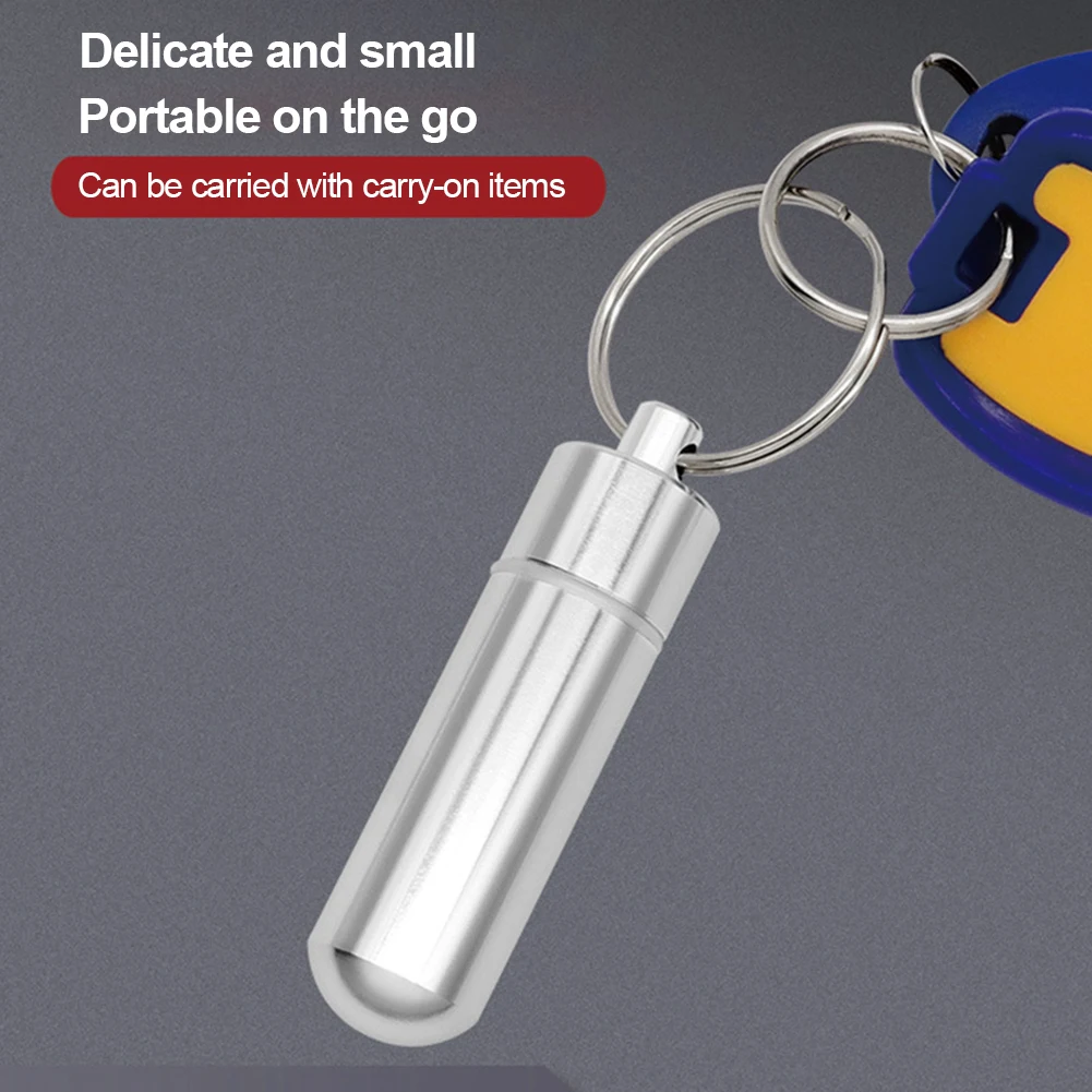 1-3PCS Mini Portable Aluminium Pill Case Keychain Outdoor Pocket Pill Box Container Carry Bottle Case Protection Box Outdoor
